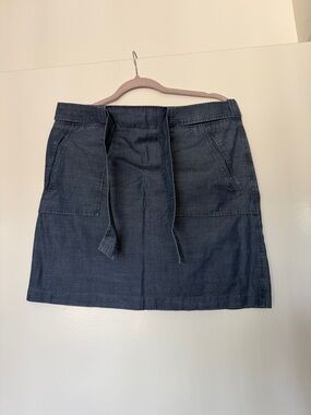 A.P.C. Indigo Denim Mini Skirt with Tie Waist